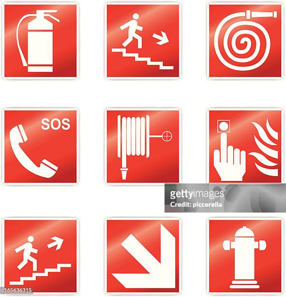 fire signal - fire prevention stock illustrations