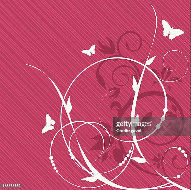 stockillustraties, clipart, cartoons en iconen met floral background - butterfly white background