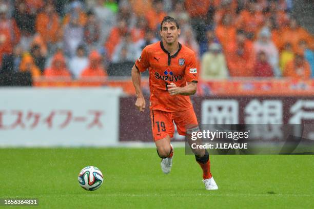 Dejan Jakovic of Shimizu S-Pulse in action during the J.League J1 match between Shimizu S-Pulse and Cerezo Osaka at IAI Stadium Nihondaira on October...