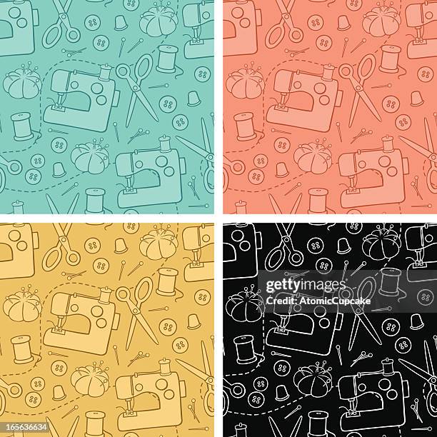 sewing background pattern - seam stock illustrations