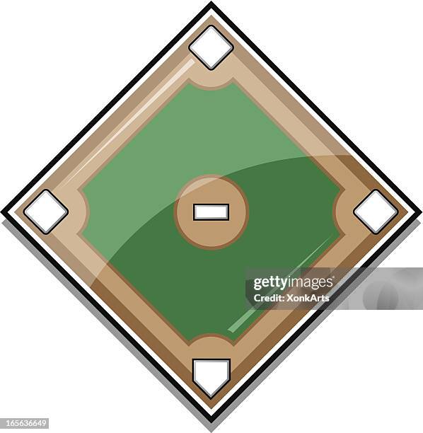 glossy baseball diamond - home base stock illustrations