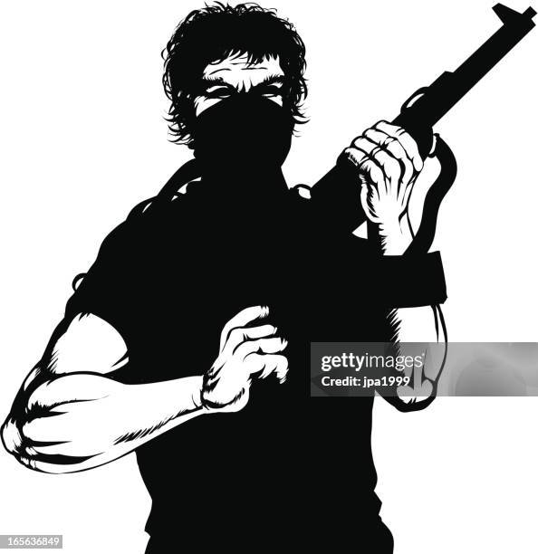 insurgent - terrorist attack stock illustrations