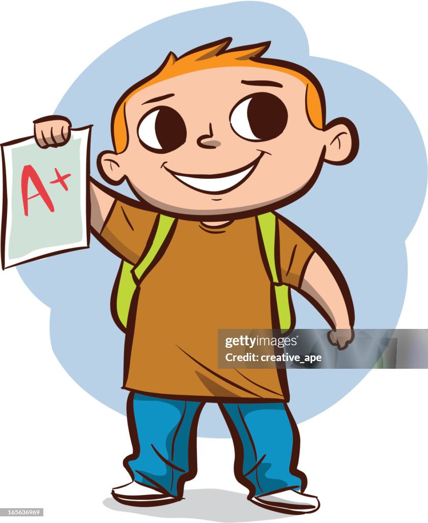 Boy with A Plus Grade