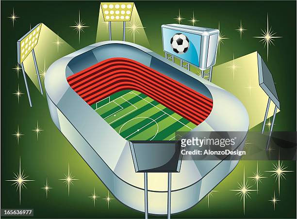 - fußballstadion - flutlichter stock-grafiken, -clipart, -cartoons und -symbole