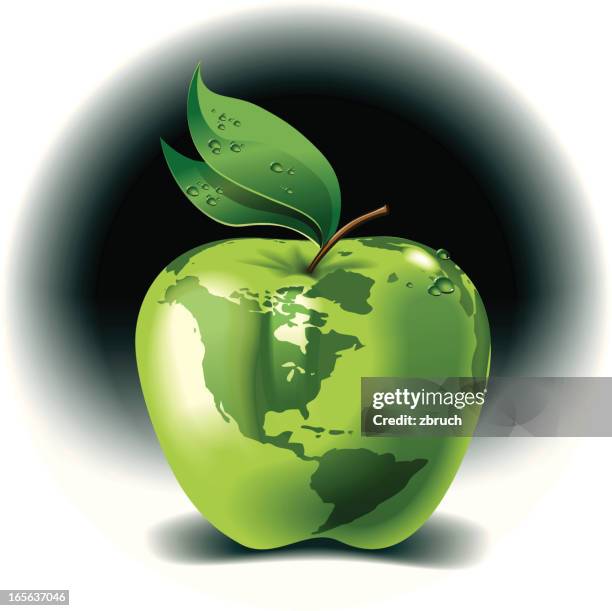 apple globe - apple maps stock illustrations