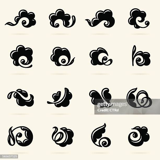 ornamental design elements - fleuron stock illustrations