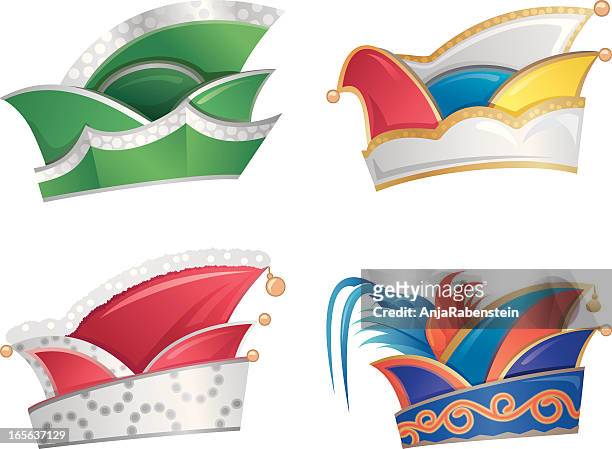 german karneval jester's hats - jester's hat stock illustrations