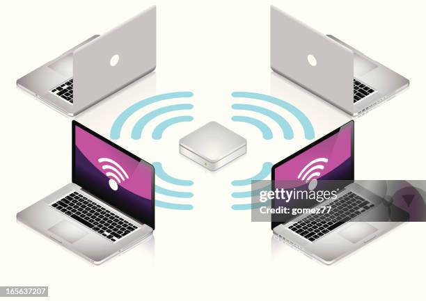 wireless network - wireless technology stock illustrations