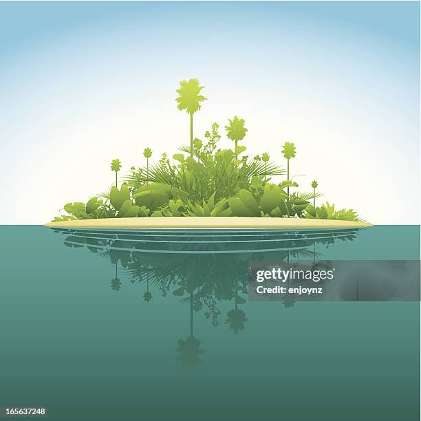 tropical island - desert island stock illustrations