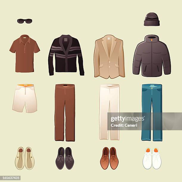 stockillustraties, clipart, cartoons en iconen met men's fashion - colbert