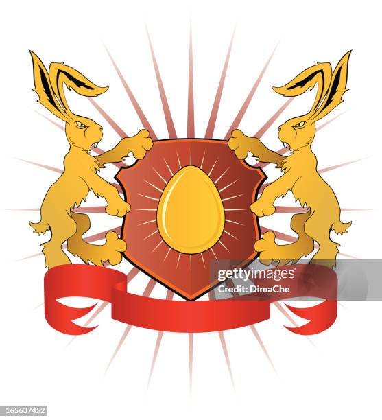 easter heraldy - fluffy bunny stock illustrations