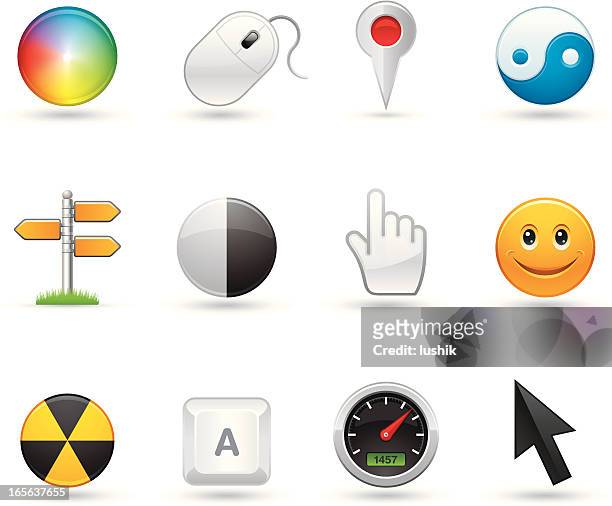 universal icon-hinweise - farbrad stock-grafiken, -clipart, -cartoons und -symbole