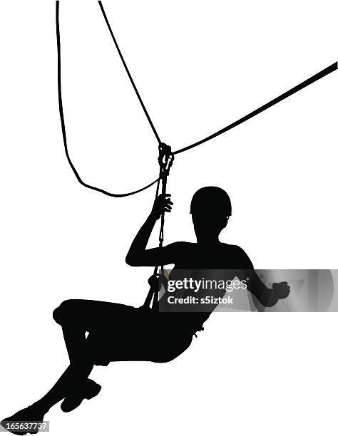 extreme sports - zip line stock-grafiken, -clipart, -cartoons und -symbole