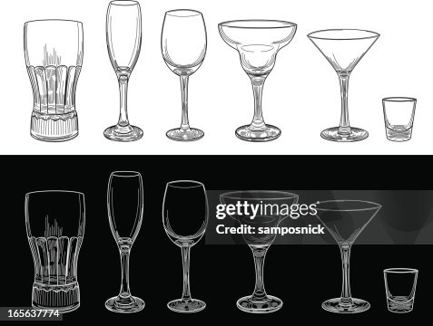 Empty Barware Glass Set Empty Barware Glass Set