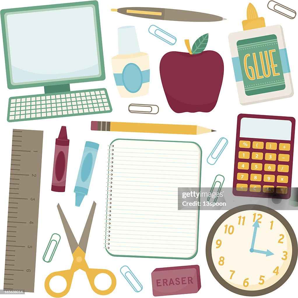 A selection of school and study icons