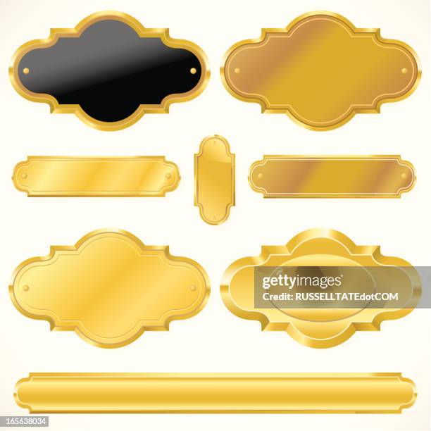 golden sign - black plaque stock illustrations