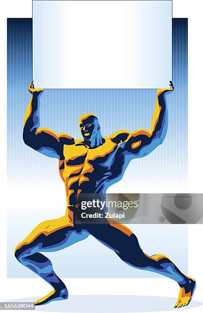 body building - strong man lifting stock illustrations