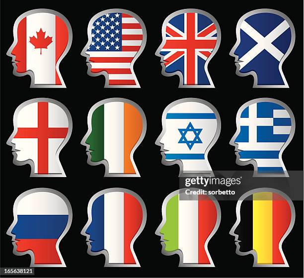 nationality flag - saltire face stock illustrations
