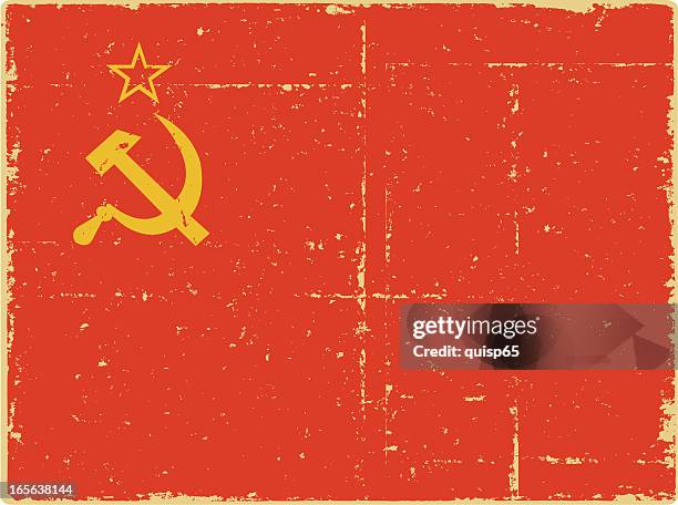 wwii russian flag - hammer-and-sickle stock illustrations