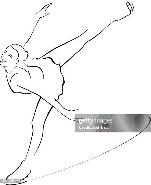 arabesque spiral - figure skating stock illustrations