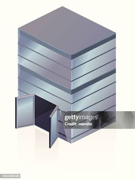 office building - view from airplane window stock illustrations