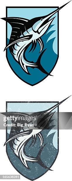 stockillustraties, clipart, cartoons en iconen met marlin crest - marlin