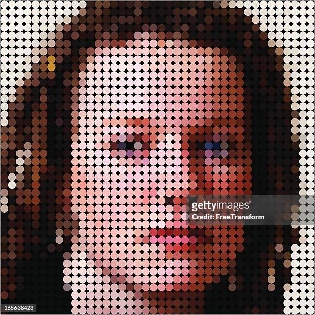 vector mosaic portrait - people mosaic human face stock illustrations