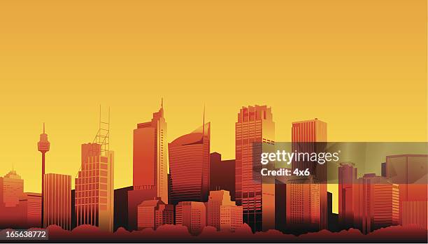 sydney, australien - hochhaus centrepoint tower stock-grafiken, -clipart, -cartoons und -symbole