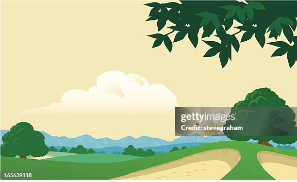 golf course - sand trap stock illustrations