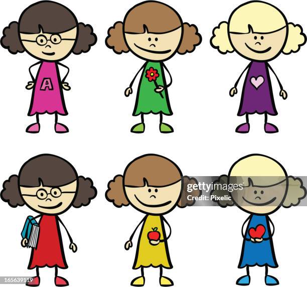 ilustraciones, imágenes clip art, dibujos animados e iconos de stock de niñas - letra a con flores vector a