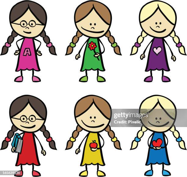 ilustraciones, imágenes clip art, dibujos animados e iconos de stock de niñas - letra a con flores vector a