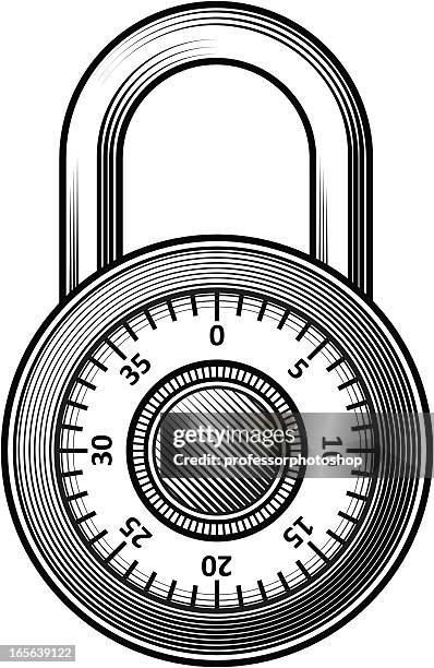 combination lock - bike lock stock illustrations