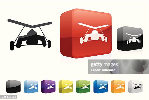 hand glider | 3d collection - hang gliding stock illustrations