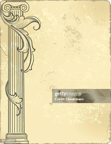 scroll and column - letterhead vector stock illustrations