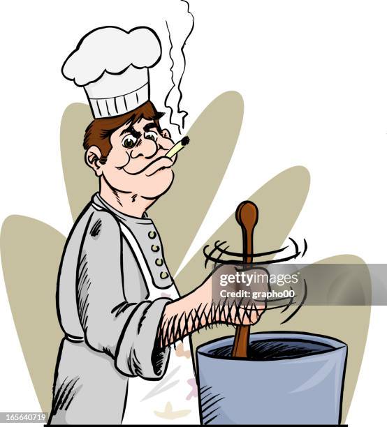 ilustrações de stock, clip art, desenhos animados e ícones de feio cook - beata de cigarro