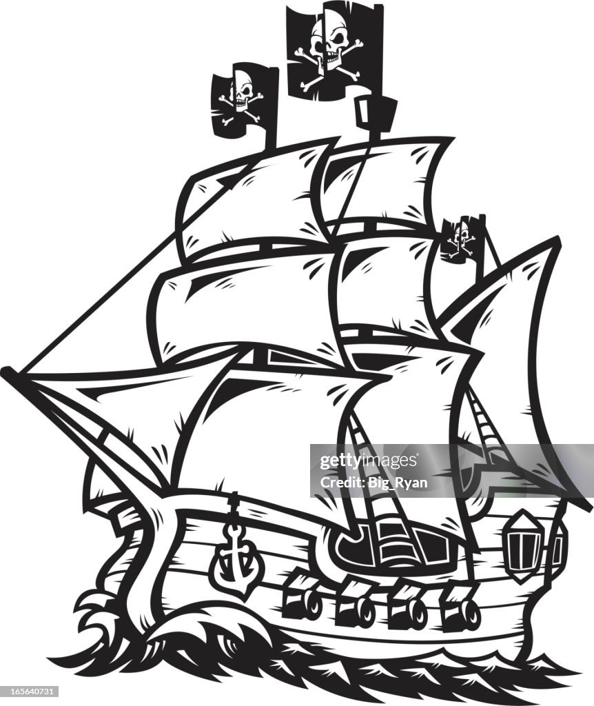nave pirata disegno - 8 Nave Pirata Contorno Illustrazione stock - Getty Images
