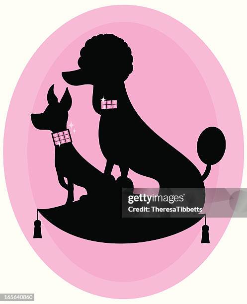 cute doggies - poodle stock illustrations