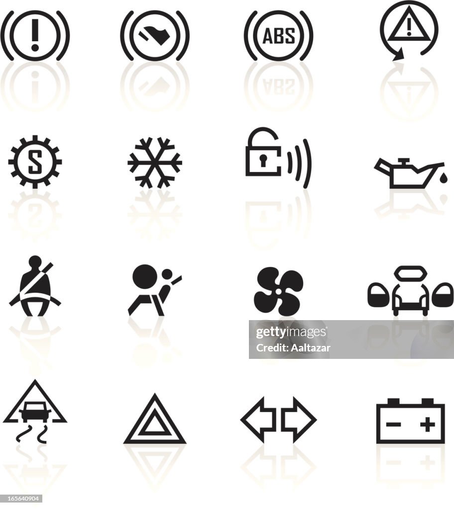 Car Indicators Vector Various Black Car Control Indicators High-Res Vector Graphic - Getty Images
