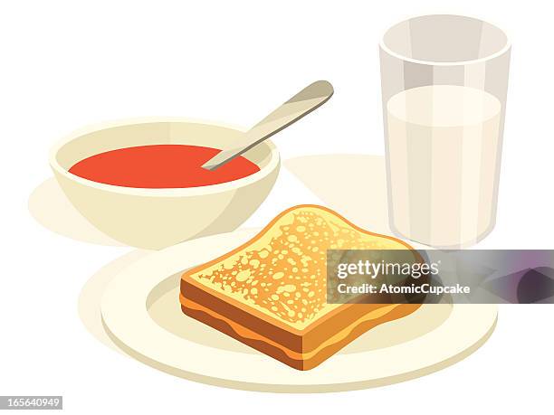 grilled cheese and tomato soup lunch - grilled cheese stock illustrations