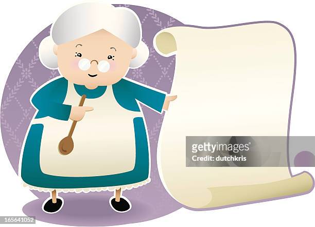 illustrazioni stock, clip art, cartoni animati e icone di tendenza di nonna s casa - chubby granny