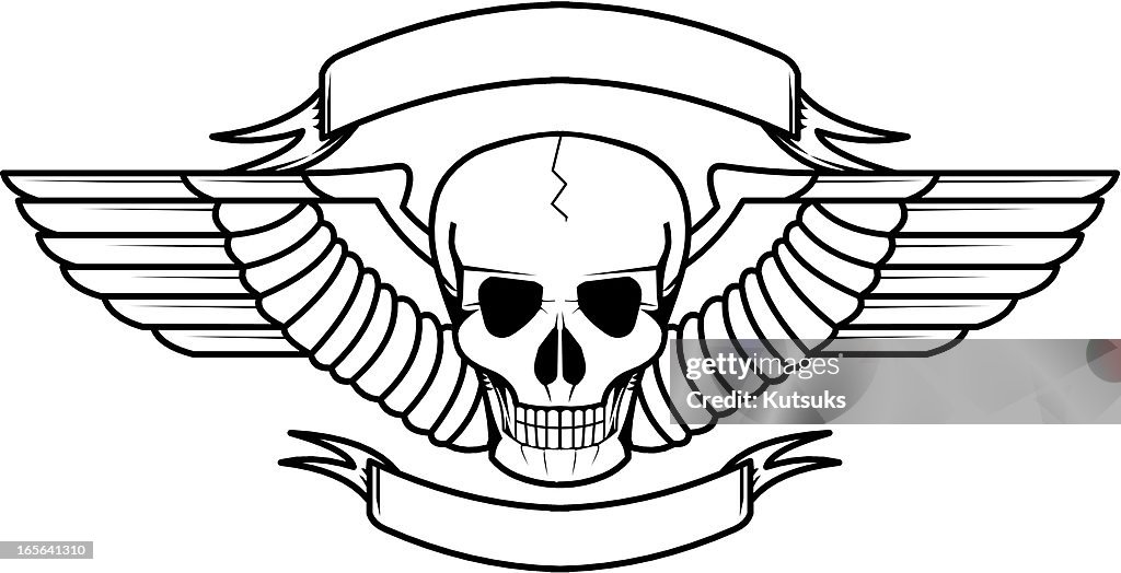 Skull with wings