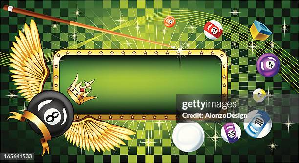billiard design - playing pool stock illustrations