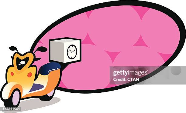 ellipse delivery frame - empty pizza box stock illustrations