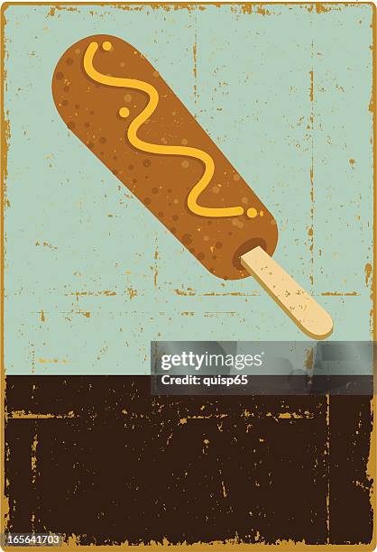 corn dog sign - corn dog stock illustrations