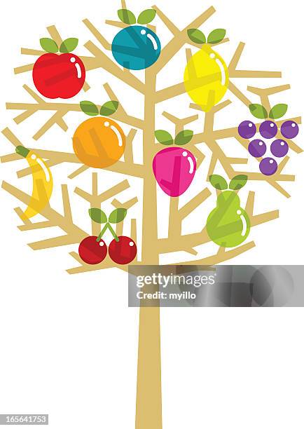 fruit tree - sour apple stock illustrations