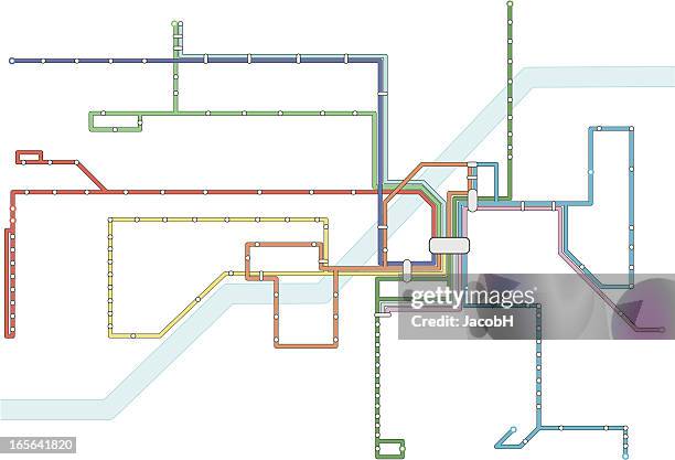transport map - paris metro stock illustrations