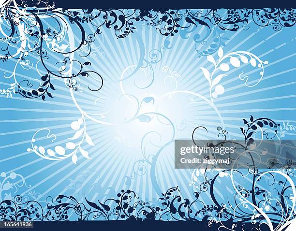 blumenmuster design-elemente - vines silhouette stock-grafiken, -clipart, -cartoons und -symbole