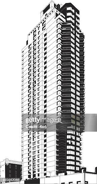 building sihouette - low angle skyscraper stock illustrations