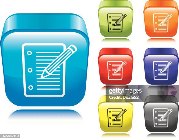 note pad icon - spiral binding stock illustrations