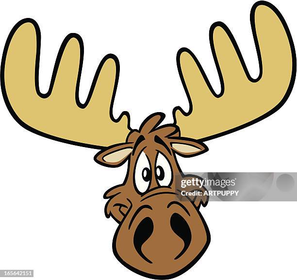 bildbanksillustrationer, clip art samt tecknat material och ikoner med cartoon moose head - elk